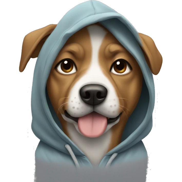 Dog wearing a hoodie  emoji
