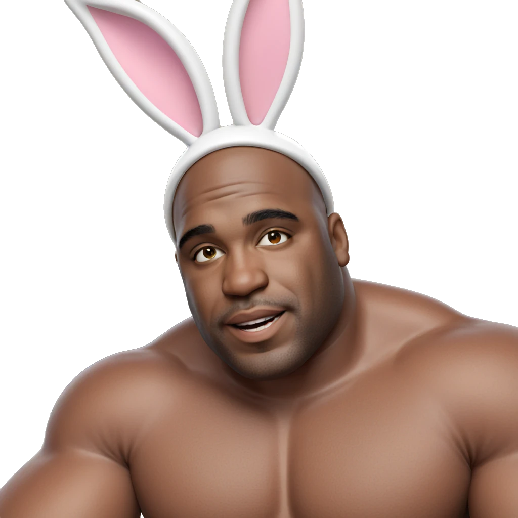 smiling male with rabbit ears emoji