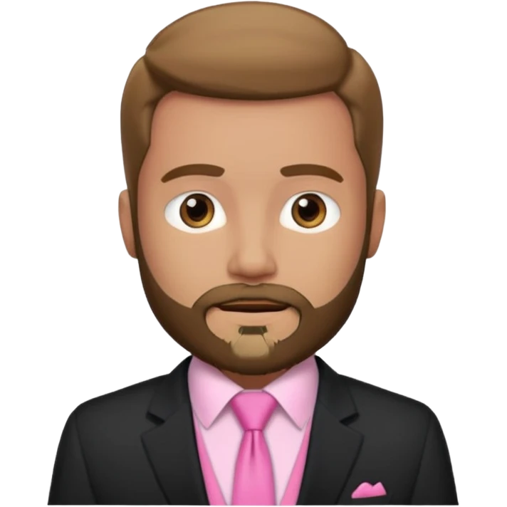 bearded man with pink tie and blazer emoji