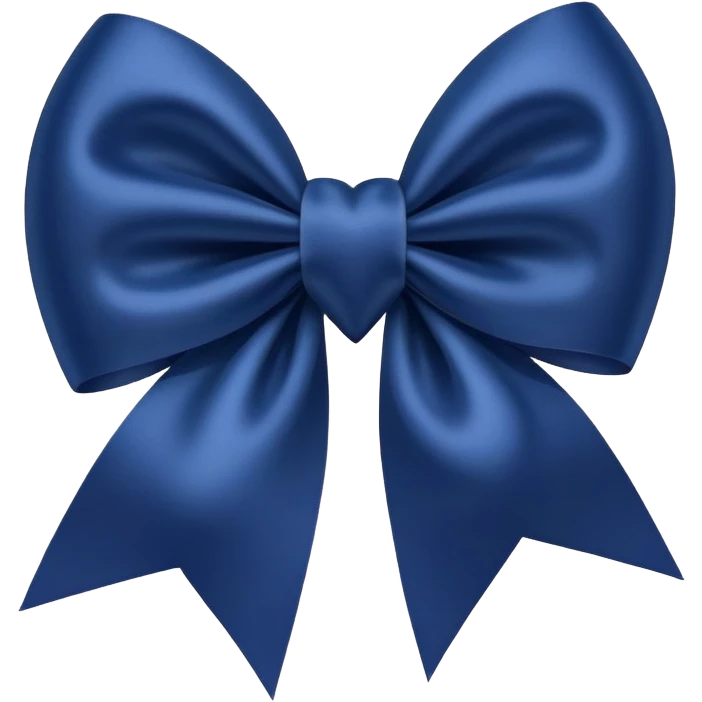 Navy blue heart bow emoji