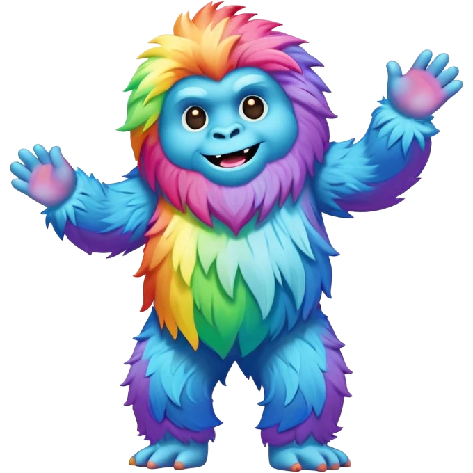 easter rainbow yeti dancing emoji