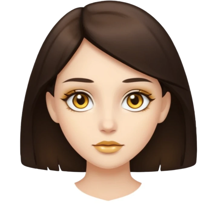 Brunette with gold eyes emoji