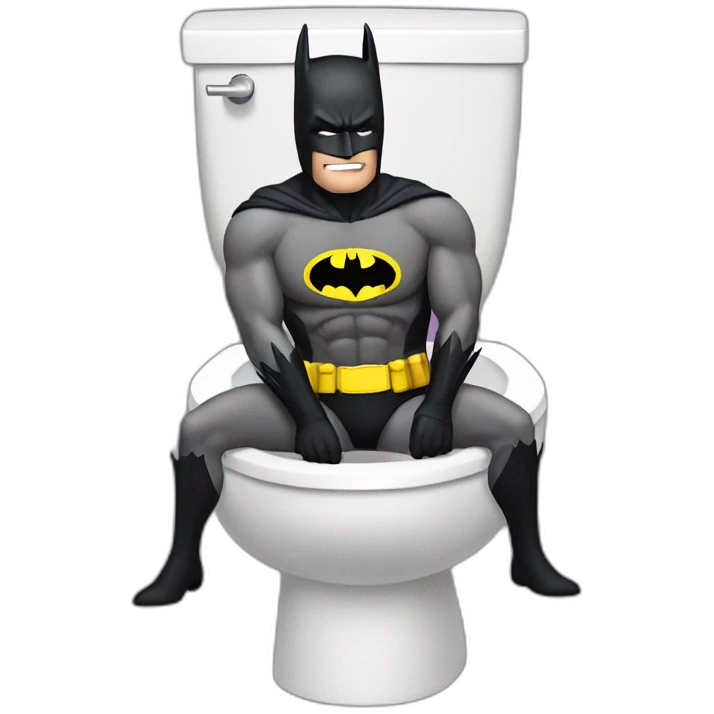 Batman pooping on the toilet emoji