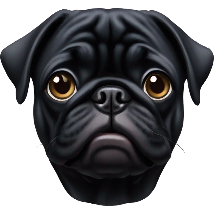 Black pug face emoji