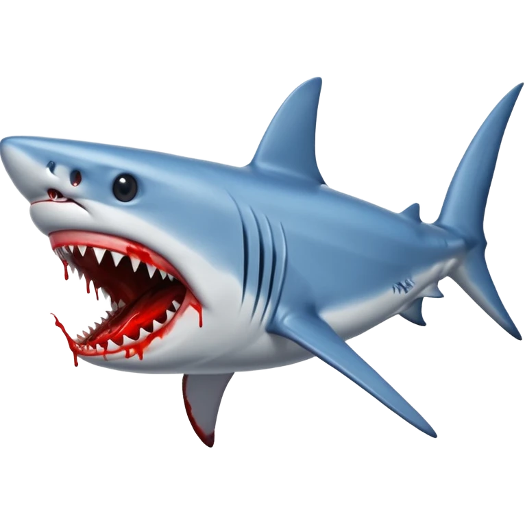 blue Shark attack efferct with blood emoji