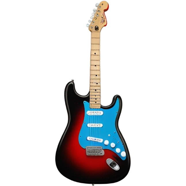 black and blue and red fender stratosphere emoji