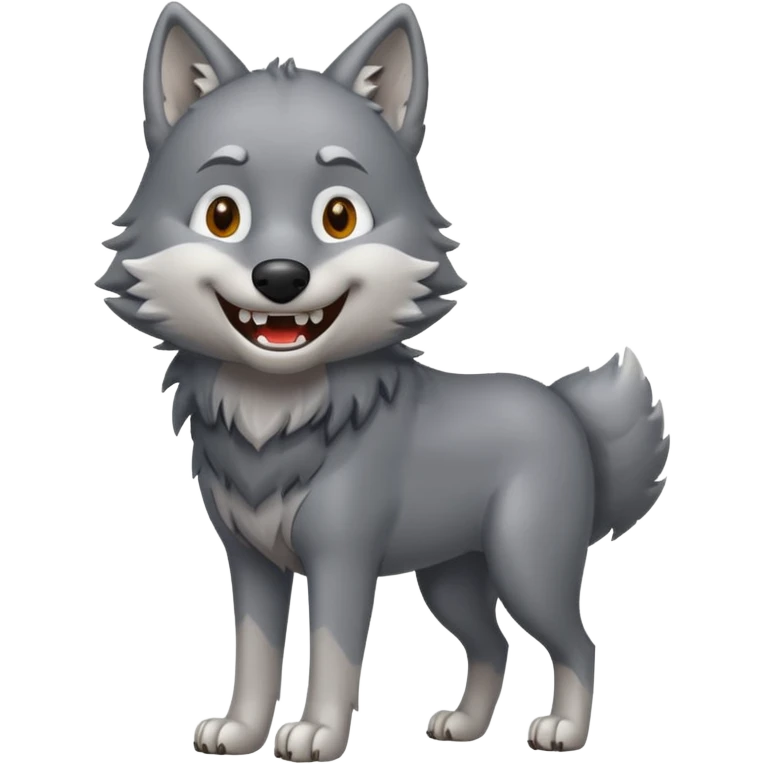 wolf standing and smiling emoji