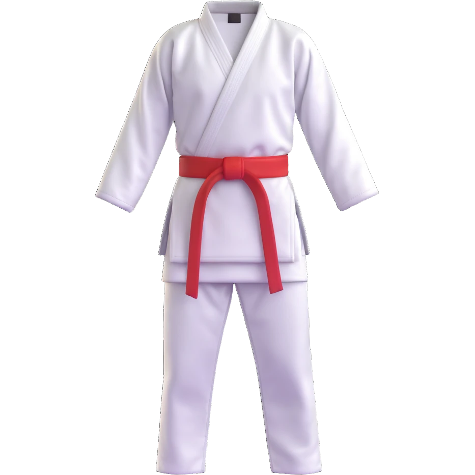 traditional karate gi white uniform with belt emoji