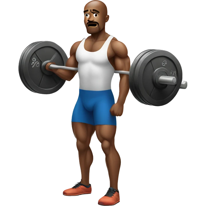 man of 30 years doing deadlift emoji