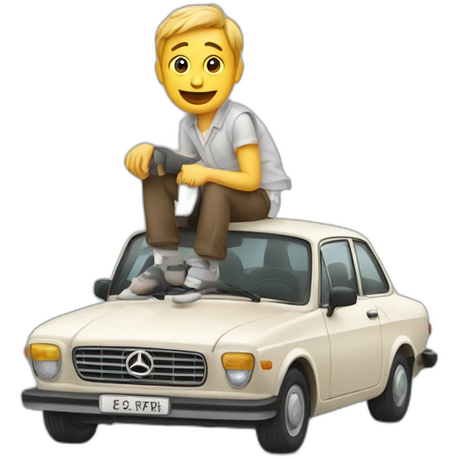 Un dromadaire sur une voiture emoji