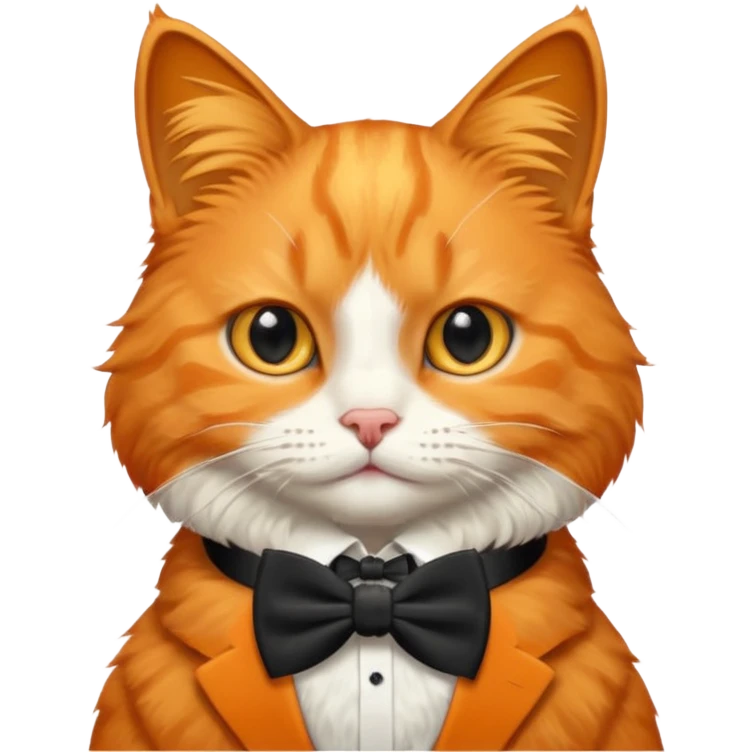 Orange cat wearing a bow tie  emoji