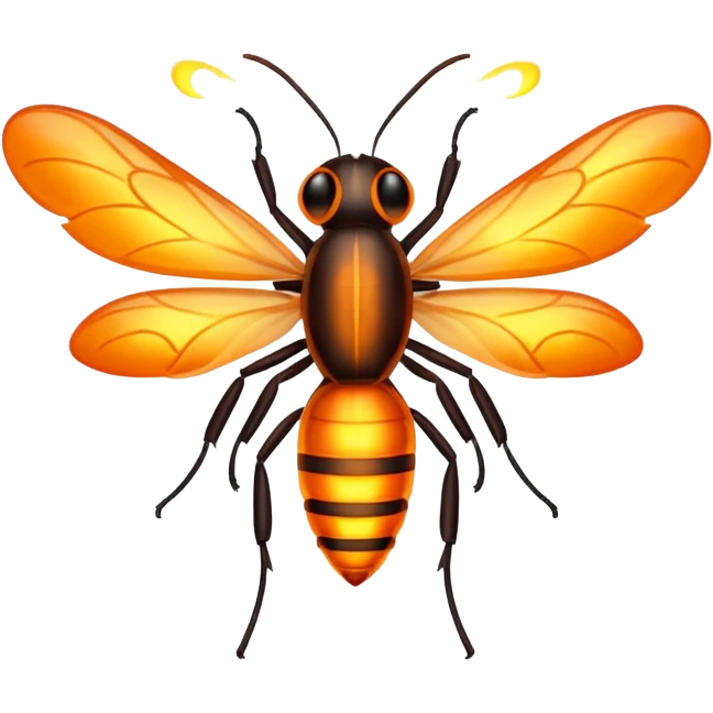 Firefly with flames for wings emoji