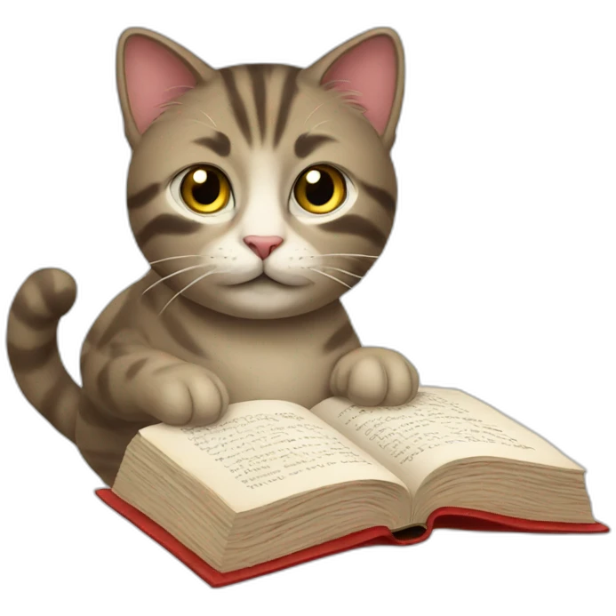 cat read book emoji