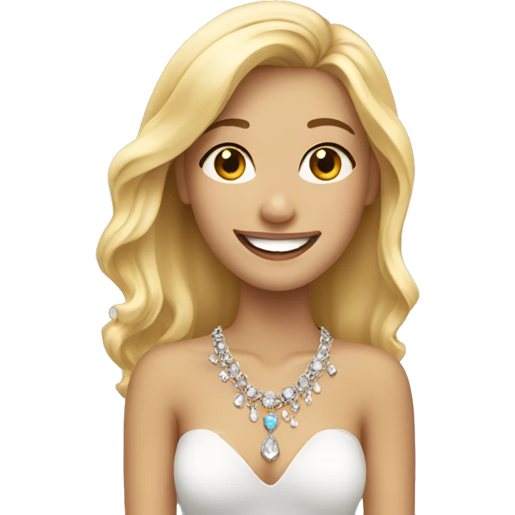 smiling blonde girl with jewelry emoji
