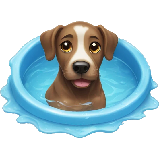 Wet dog in pool emoji