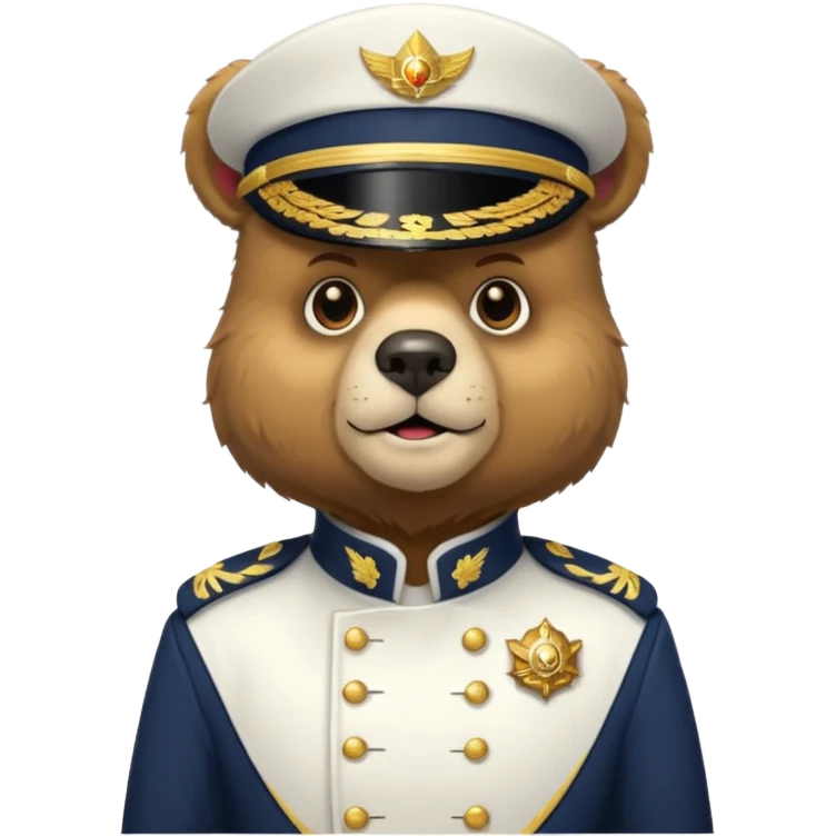 Bear wearing captain white uniform emoji