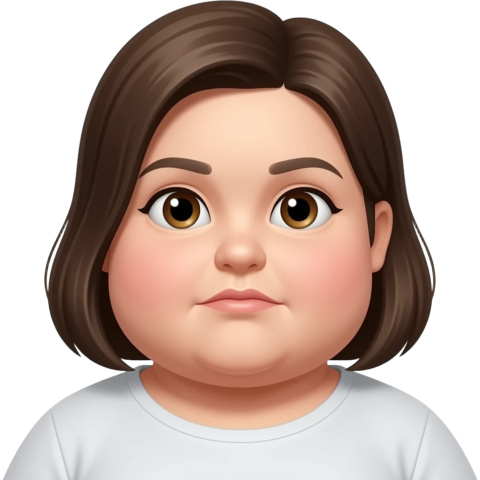 Fat double chin girl emoji