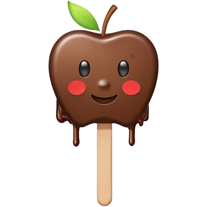 Chocolate apple on a popsicle stick  emoji