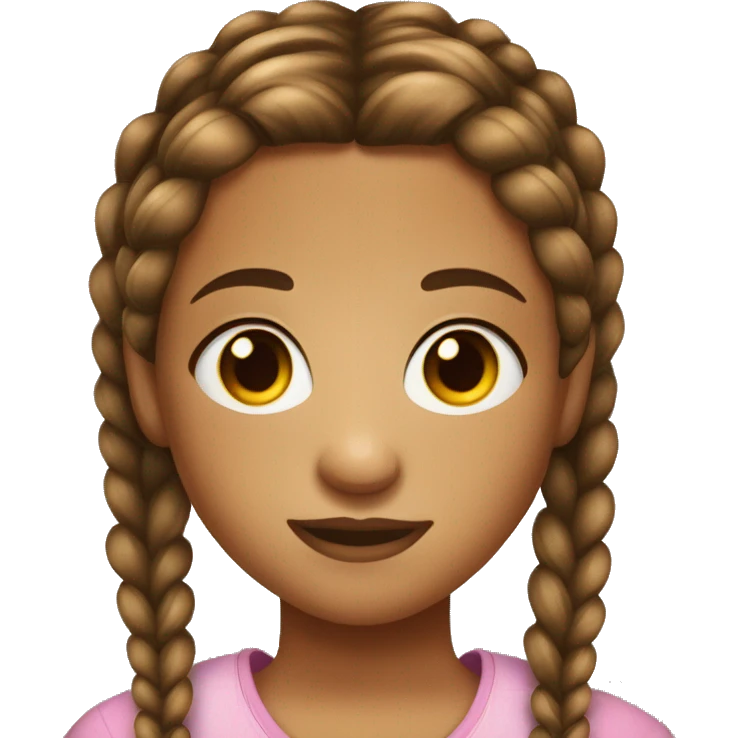 Girl with two light brown dutch braids hazel eyes  and freCkles emoji