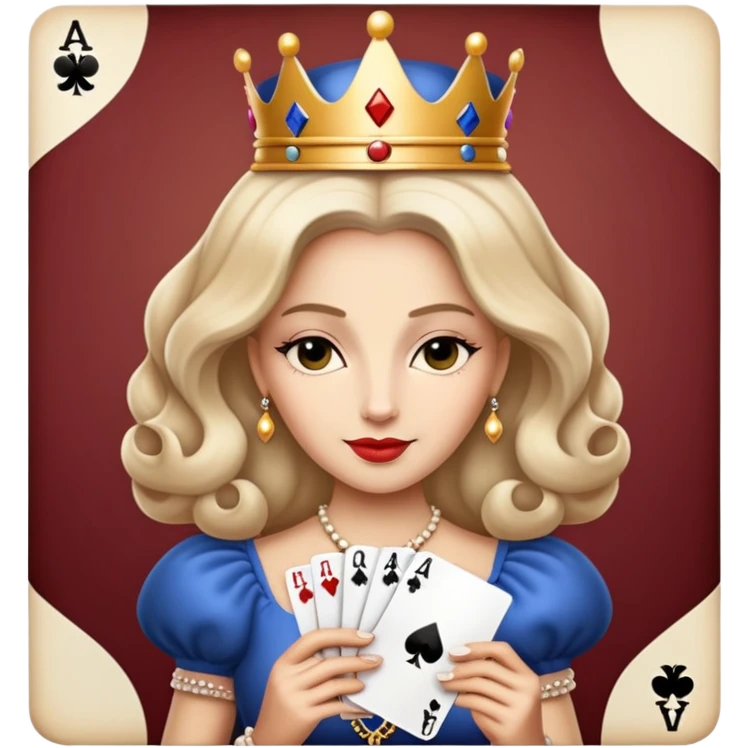 head and shoulders of the queen of clubs emoji