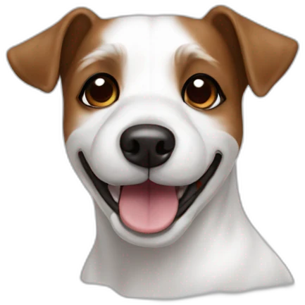 happy jack russel maltese dog with brown ears white face emoji