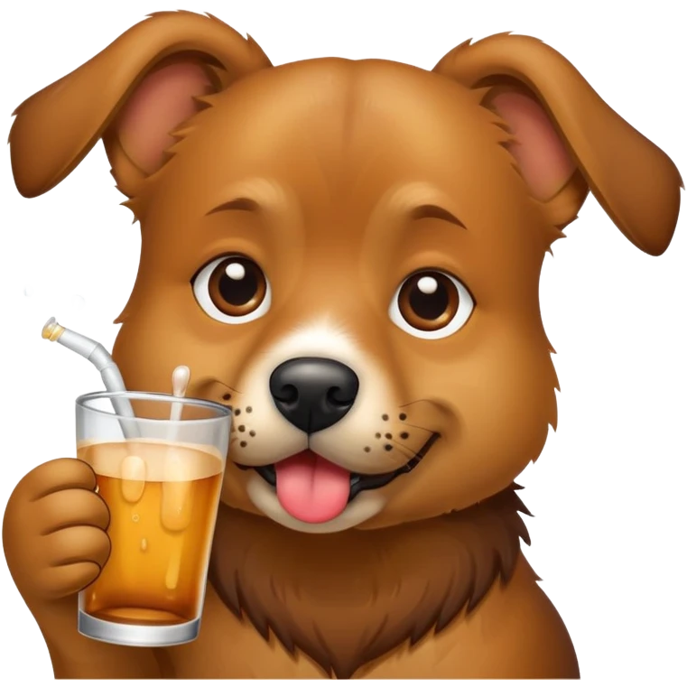 Dog drinking a mate emoji