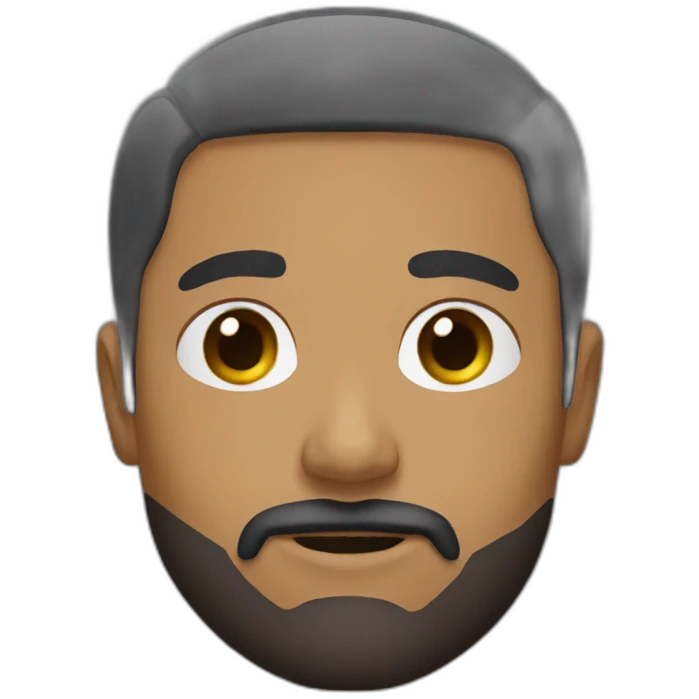 mixed man beard small hair emoji