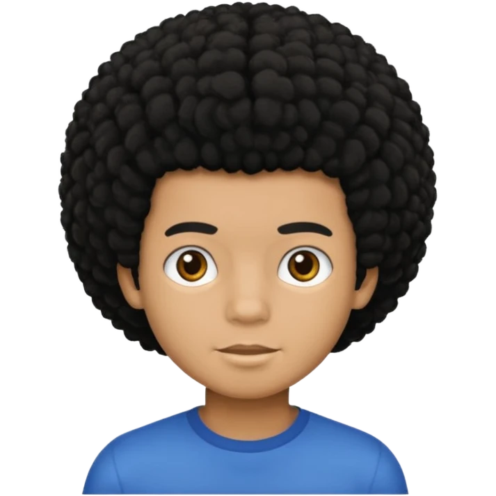 boy with black afro hair and black skin emoji
