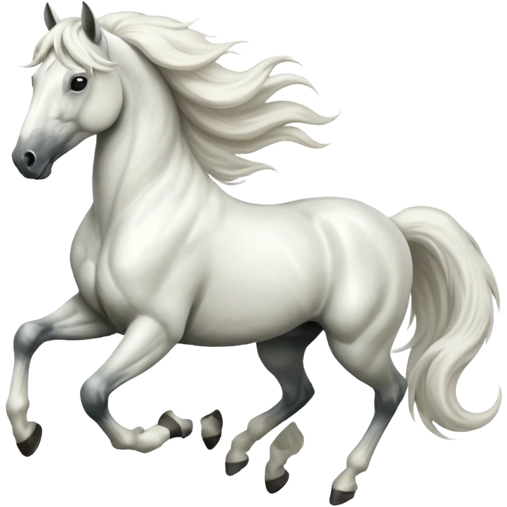 Create a running horse emoji pure white hourse emoji