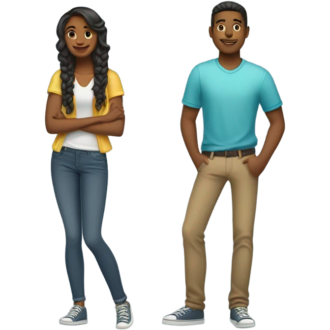 a guy and girl twin emoji