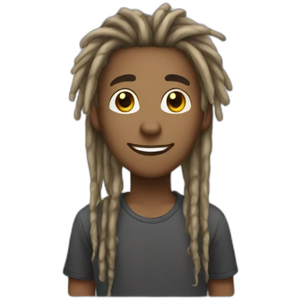 a dreadlock hair boy happy emoji