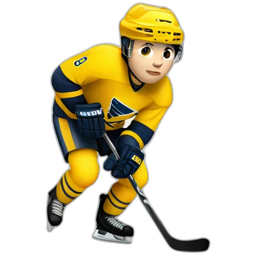 a yellow plastic hockey player emoji