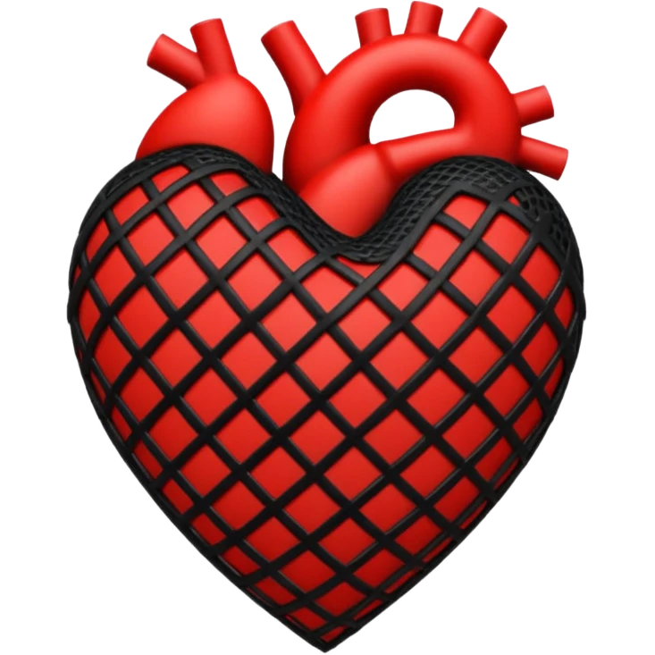 heart with black fishnet pattern emoji