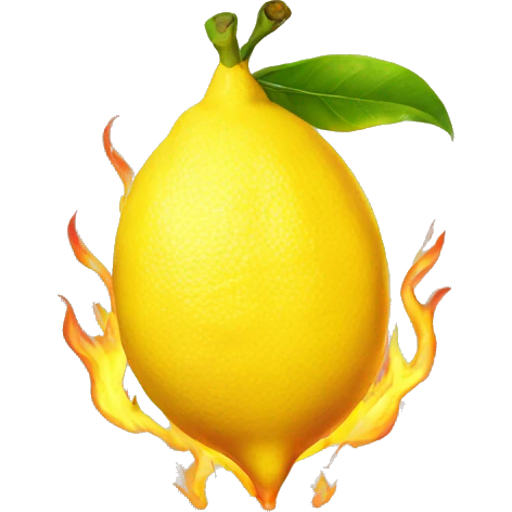 lemon with fire emoji