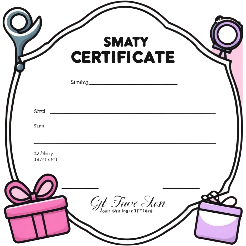 Beauty salon gift certificate emoji