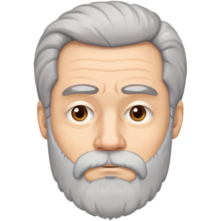Disappointed 50-something with grey kinky hair and mid-length beard emoji