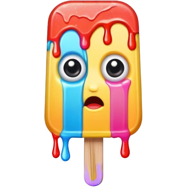 half eaten popsicle with eyes emoji