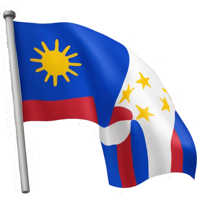 Generate normal looking Philippine flag but the color blue and red are swap emoji