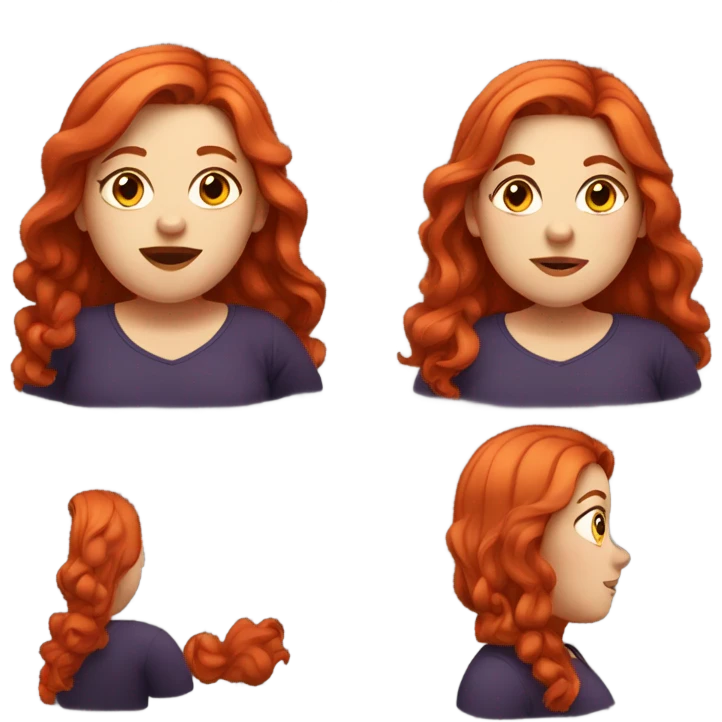 Really obese large red head girl  emoji