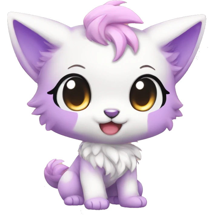 Cute Kawaii Chibi Anthro Sona Pretty Shiny Fakemon Full Body emoji