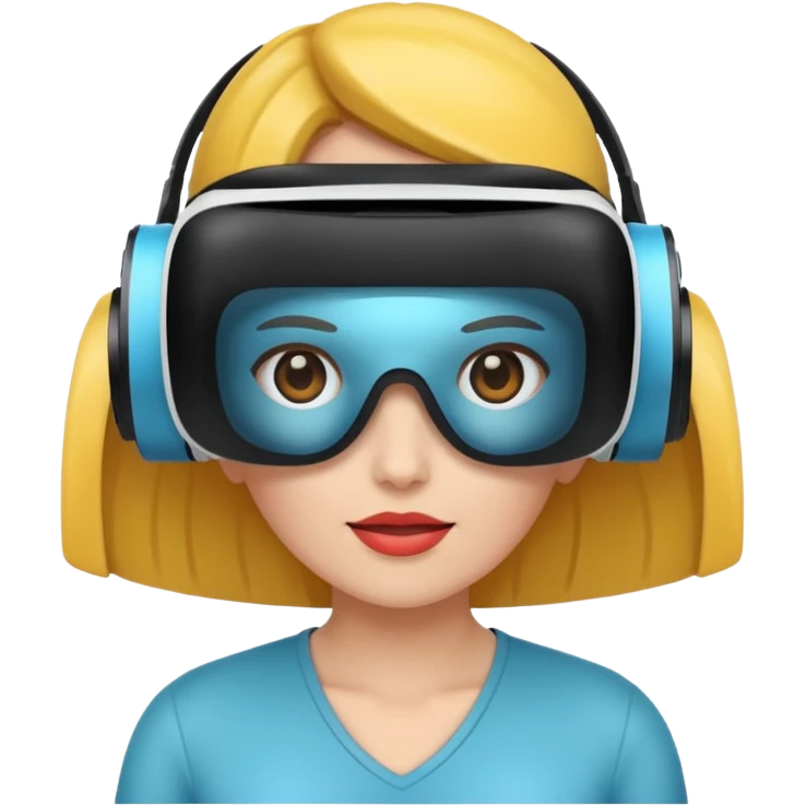 VR wearing woman emoji