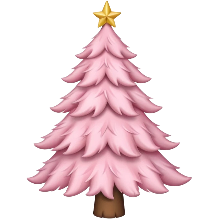pastel pink christmas tree with pink ribbon emoji