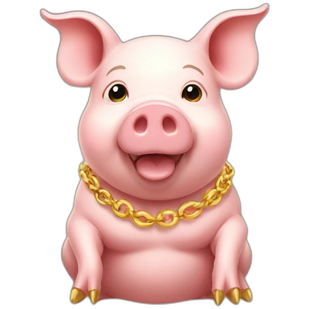 Pig with gold emoji