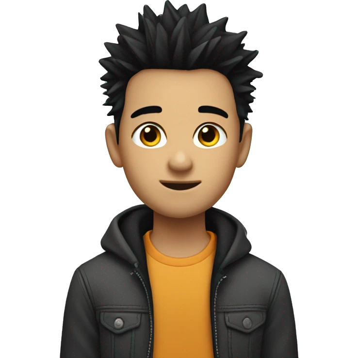A boy with short black spiky hair emoji
