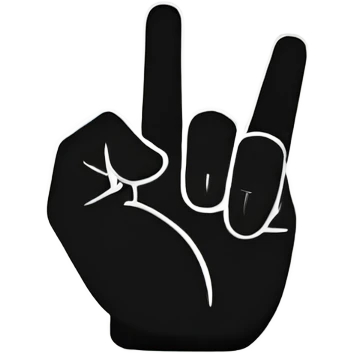 Right hand sign three fingers pointing emoji