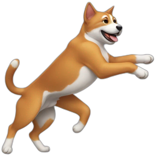 Un chat qui danse avec un chien emoji