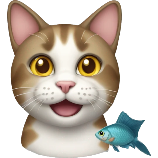 A cat crossed with a fish  emoji