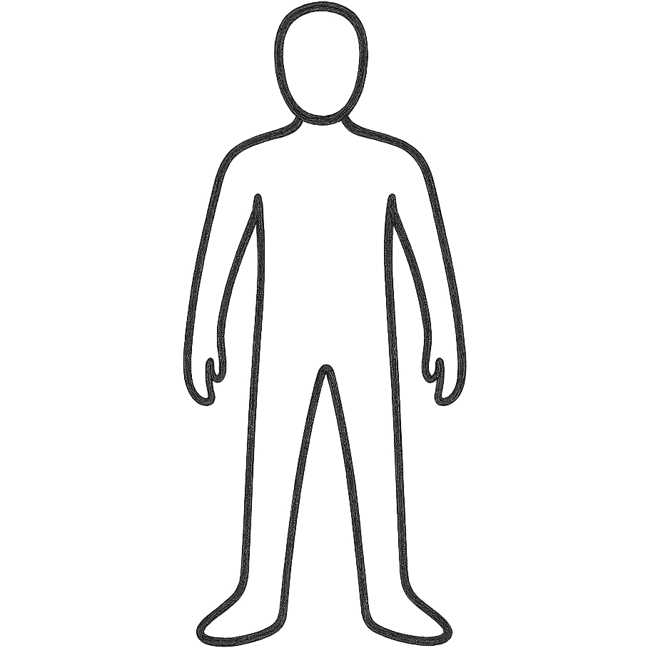 hand drawn outlined human body emoji