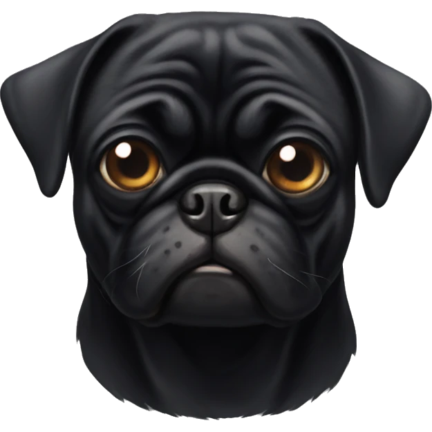 Old black pug emoji