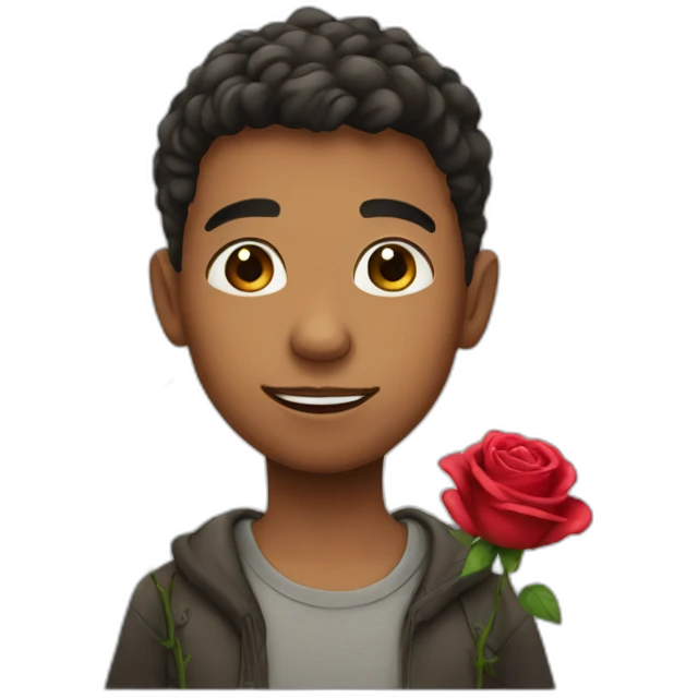 Boy with rose emoji